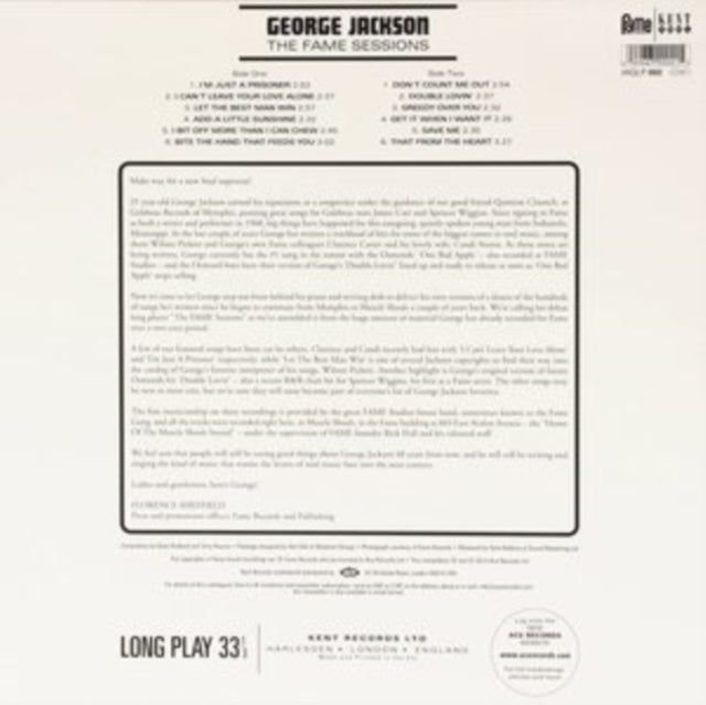 George Jackson: The Fame Sessions - Vinyl