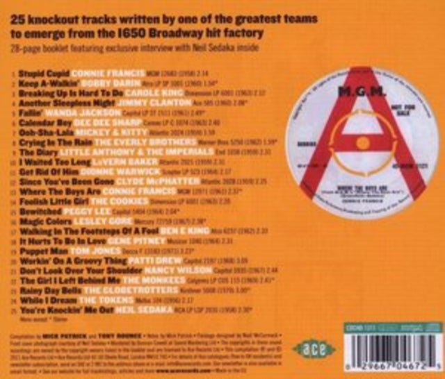 Various Artists: Where The Boys Are - The Songs Of Neil Sedaka And Howard Greenfield - CD