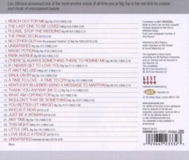 Lou Johnson: Incomparable Soul Vocalist - CD