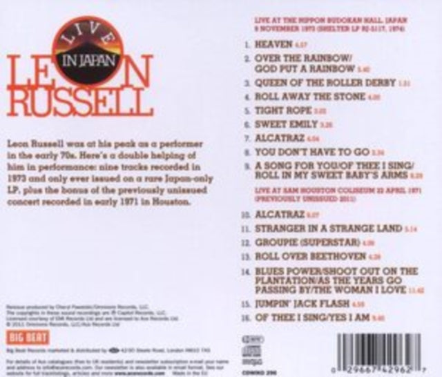 Leon Russell: Live In Japan - CD