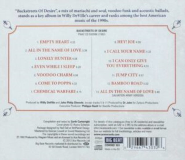 Willy DeVille: Backstreets Of Desire - CD