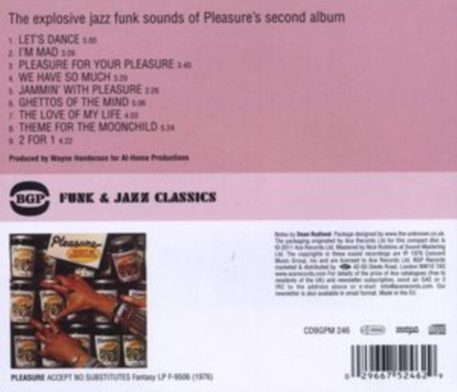 Pleasure: Accept No Substitutes - CD