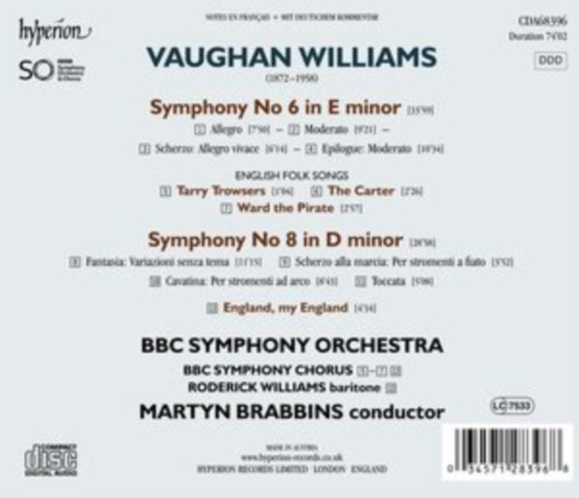 Martyn Brabbins: Bbc Symphony Orchestra: Vaughan Williams: Symphonies Nos 6 & 8 - CD