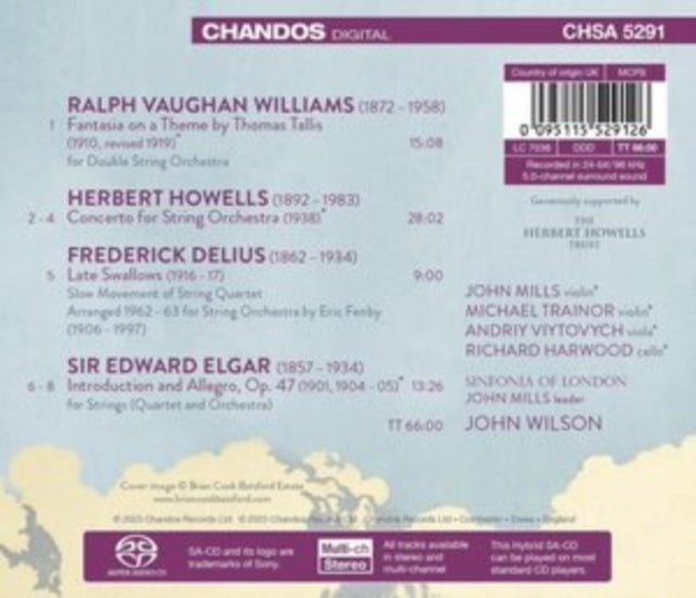 Sinfonia Of London / John Wilson: R.V. Williams: Fantasia On A Theme By T. Tallis / H. Howells: Concerto For String Orchestra / F. Delius: Late Swallows / Sir E. Elgar: Introduction And Allegro - CD