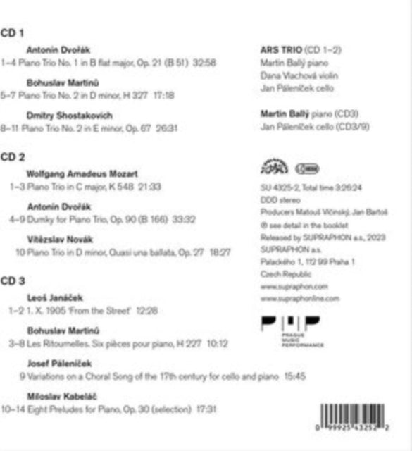 Martin Bally / Arts Trio: Martin Bally / Ars Trio / Dvorak / Janacek / Martinu / Mozart / Novak / Shostakovich / Kabelac / Palenicek - CD