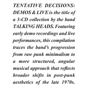 Talking Heads: Tentative Decisions: Demos & Live - CD