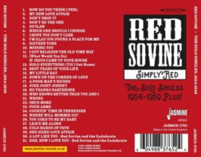 Red Sovine: Simply Red - The Solo Singles 1954-59 Plus! - CD