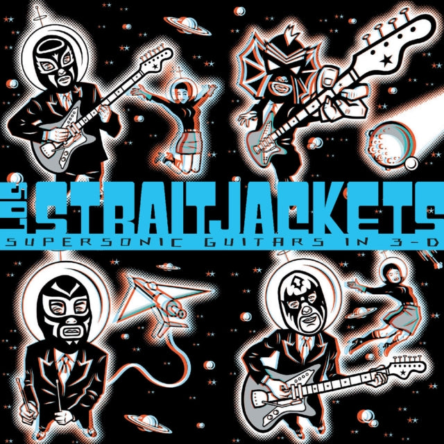 Los Straitjackets: Supersonic Guitars In 3-D (Clear/Red/Blue Swirl Vinyl) - Vinyl