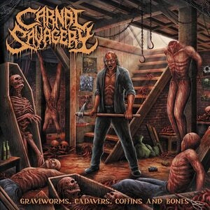 Carnal Savagery: Graveworms. Cadavers. Coffins And Bones (Clear Blood Red Vinyl) - Vinyl