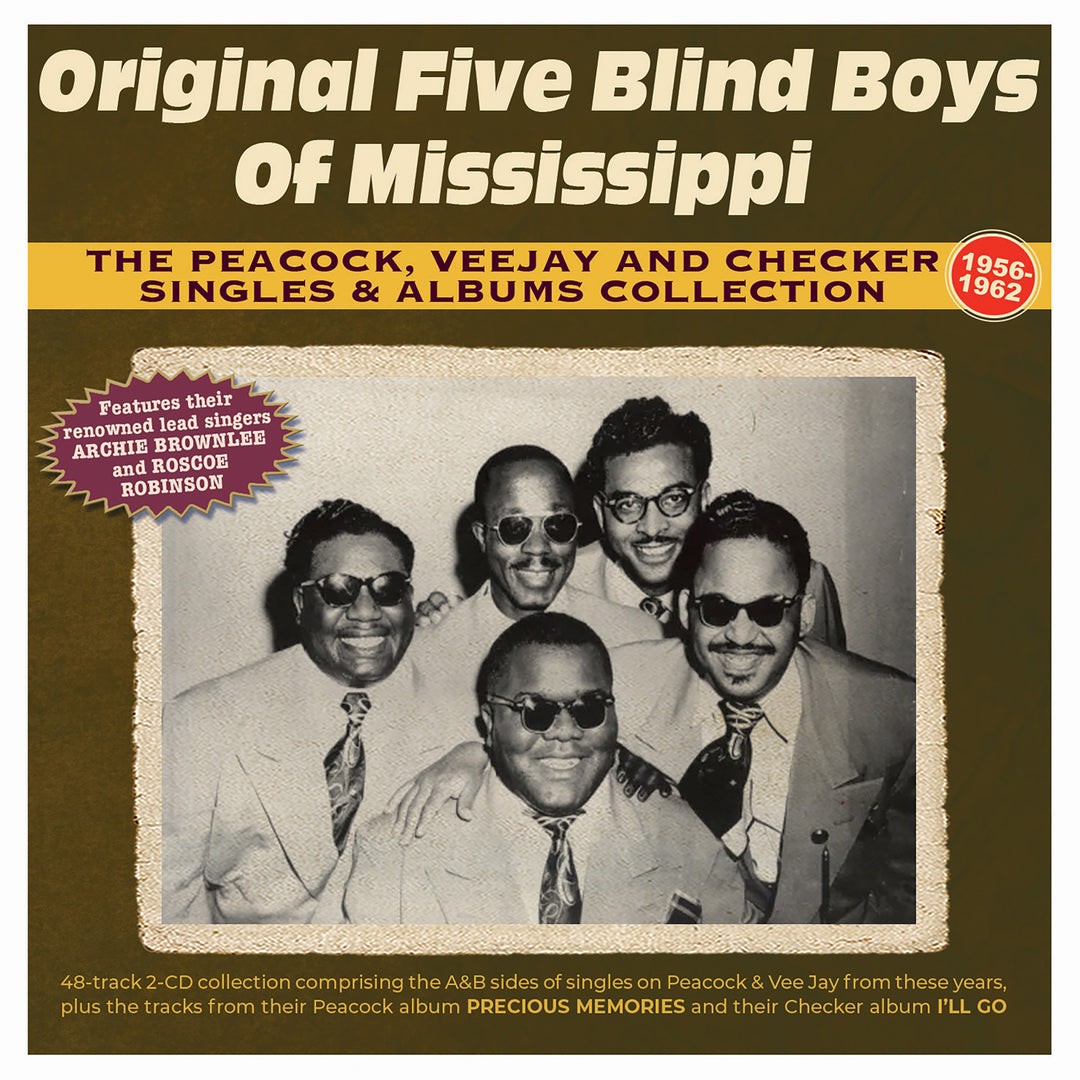 Original Five Blind Boys of Mississippi: The Peacock. Vee Jay And Checker Singles & Albums Collection 1956-62 - CD