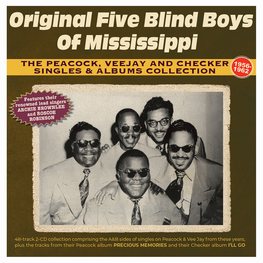Original Five Blind Boys of Mississippi: The Peacock. Vee Jay And Checker Singles & Albums Collection 1956-62 - CD