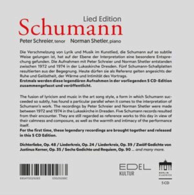 Peter Schreier / Norman Shetler: Schumann Lied Edition - CD