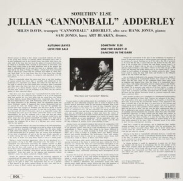 Cannonball Adderley: Somethin Else (Blue Vinyl) - Vinyl