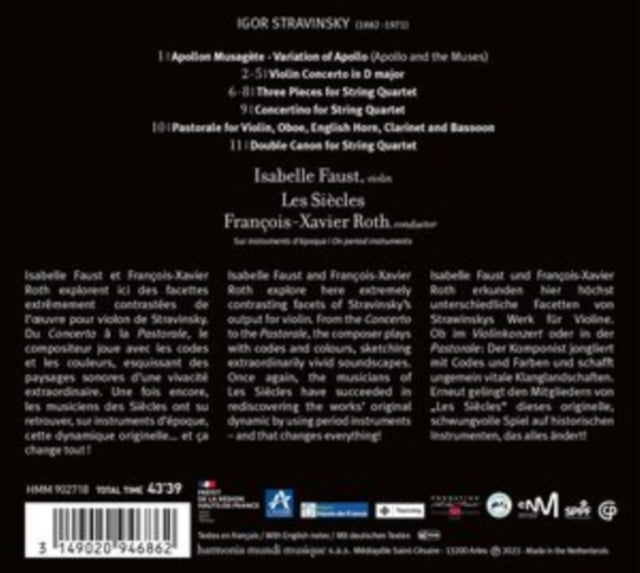 Isabelle Faust / Francois-xavier Roth / Les Siecles: Stravinsky: Violin Concerto & Chamber Works - CD
