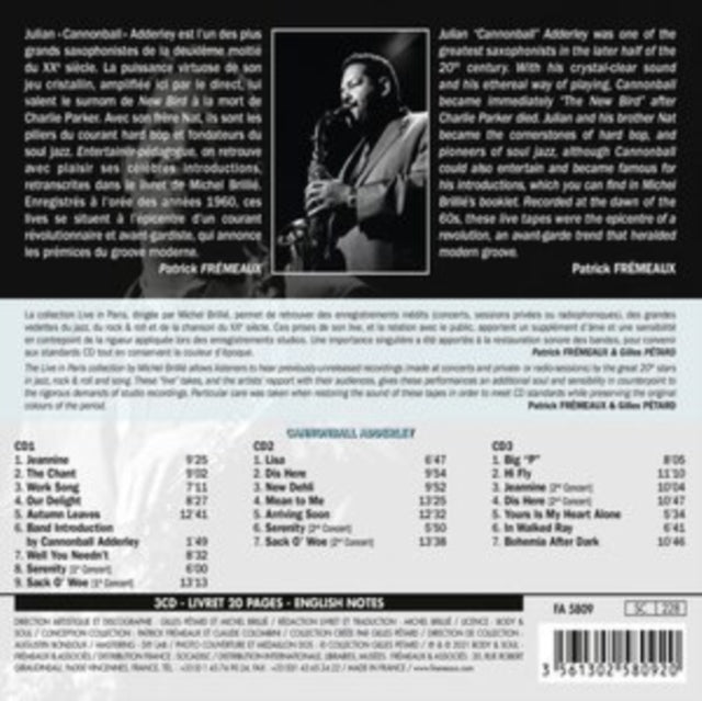 Cannonball Adderley: Live In Paris - 1960-1961 - CD