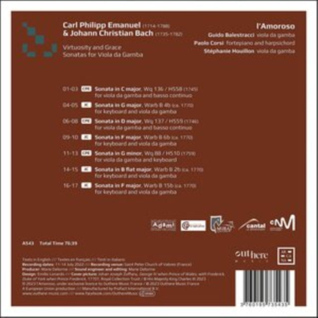 Guido Balestracci / Paolo Corsi / Stephanie Houillon: Virtuosity And Grace. Sonatas For Viola Da Gamba - CD