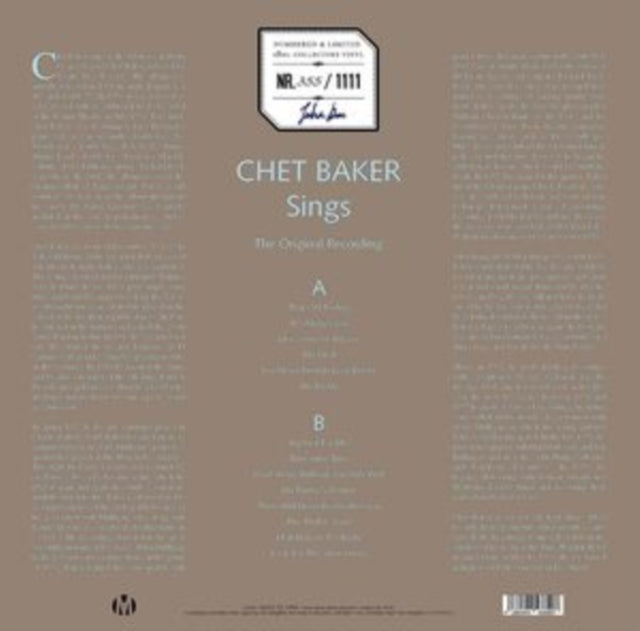 Chet Baker: Chet Baker Sings (The Original Recording) (Marbled Vinyl) - Vinyl
