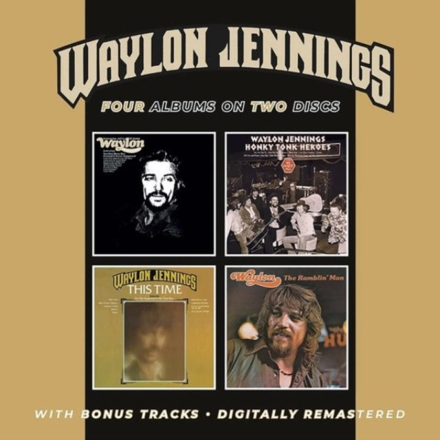Waylon Jennings: Lonesome / OnRy & Mean / Honky Tonk Heroes / This Time / The Ramblin Man (+Bonus Tracks) - CD