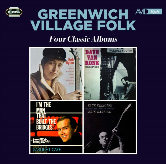Various Artists: Greenwich Village Folk - Four Classic Albums (Bob Dylan / Folksinger / Im The Man That Built The Bridges / True Religion And Other Blues. Ballads And Folksongs) - CD