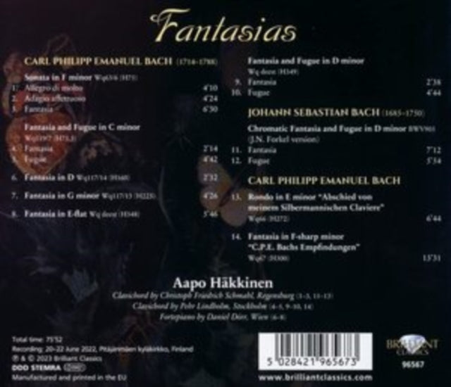 Aapo Hakkinen: C.P.E. Bach: Fantasias - CD
