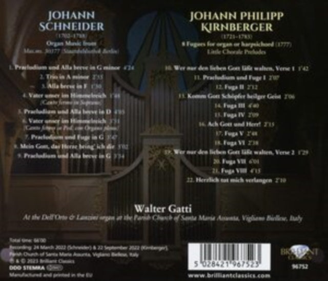 Walter Gatti: Schneider & Kirnberger: Organ Music - CD