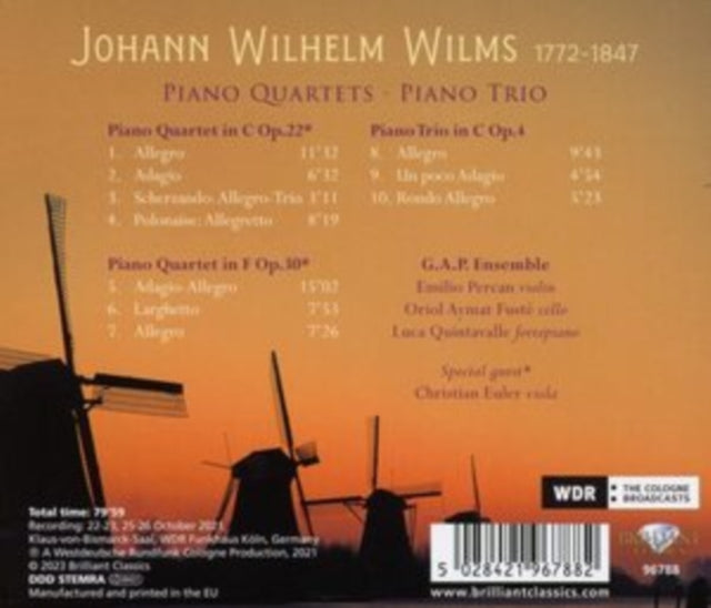 G.a.p. Ensemble: Wilms: Piano Quartets & Piano Trio - CD