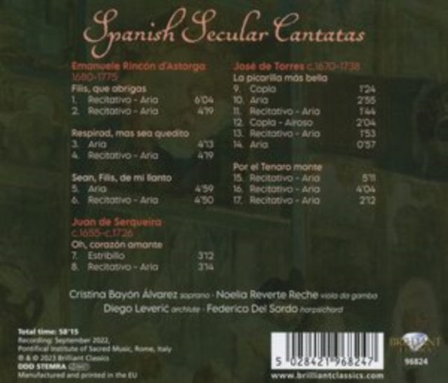 Cristina Bayon Alvarez / Noelia Reverte Reche / Diego Leveric / Federico Del Sordo: Spanish Secular Cantatas - CD