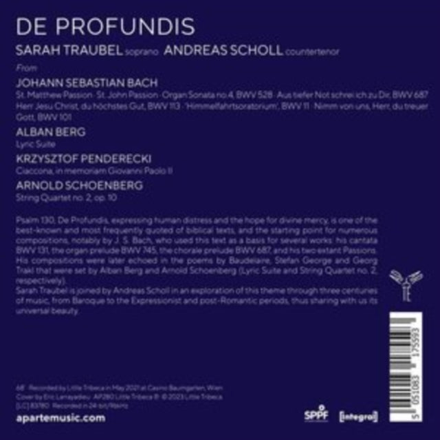 Sarah Traubel / Andreas Scholl: De Profundis - CD