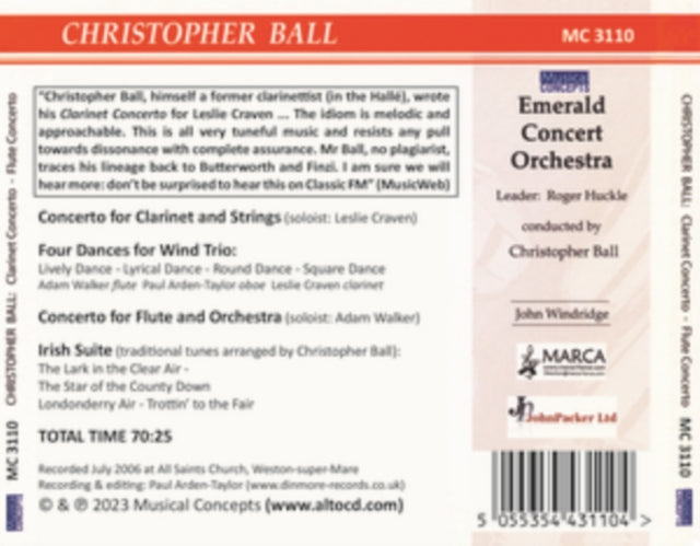 Ball: Clarinet & Flute Concs - CD