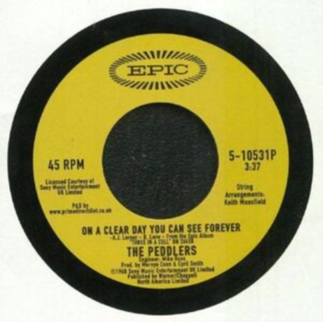 The Peddlers: On A Clear Day You Can See Forever / Comin Home Baby - Vinyl