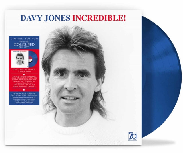 Davy Jones: Incredible! (Blue Vinyl) - Vinyl