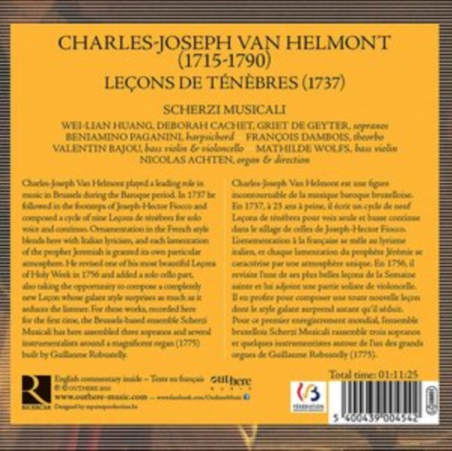 Scherzi Musicali / Nicolas Achten: Charles-Joseph Van Helmont: Lecons De Tenebres - CD