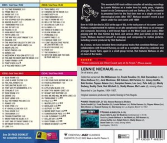 Lennie Niehaus: Complete Fifties Recordings (+3 Bonus Tracks) - CD