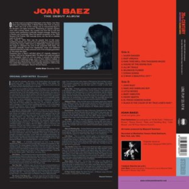 Joan Baez: The Debut Album (+2 Bonus Tracks) (Red Vinyl) - Vinyl