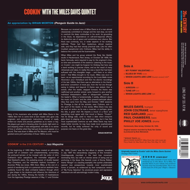 Miles Davis: Cookin (Limited Edition Blue Vinyl) (+1 Bonus Track) - Vinyl