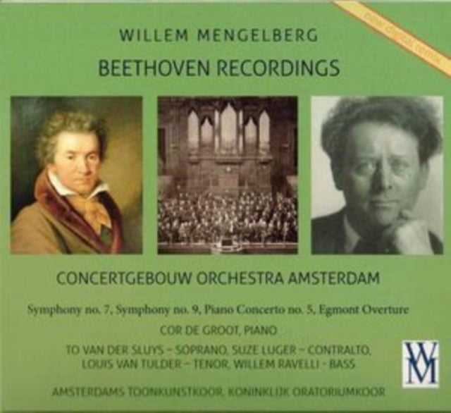Concertgebouw Orchestra / Willem Mengelberg / Cor De Grotte: Beethoven Symphonies No.7 & 9 / Piano Concerto No.5 / Egmont Overture - CD
